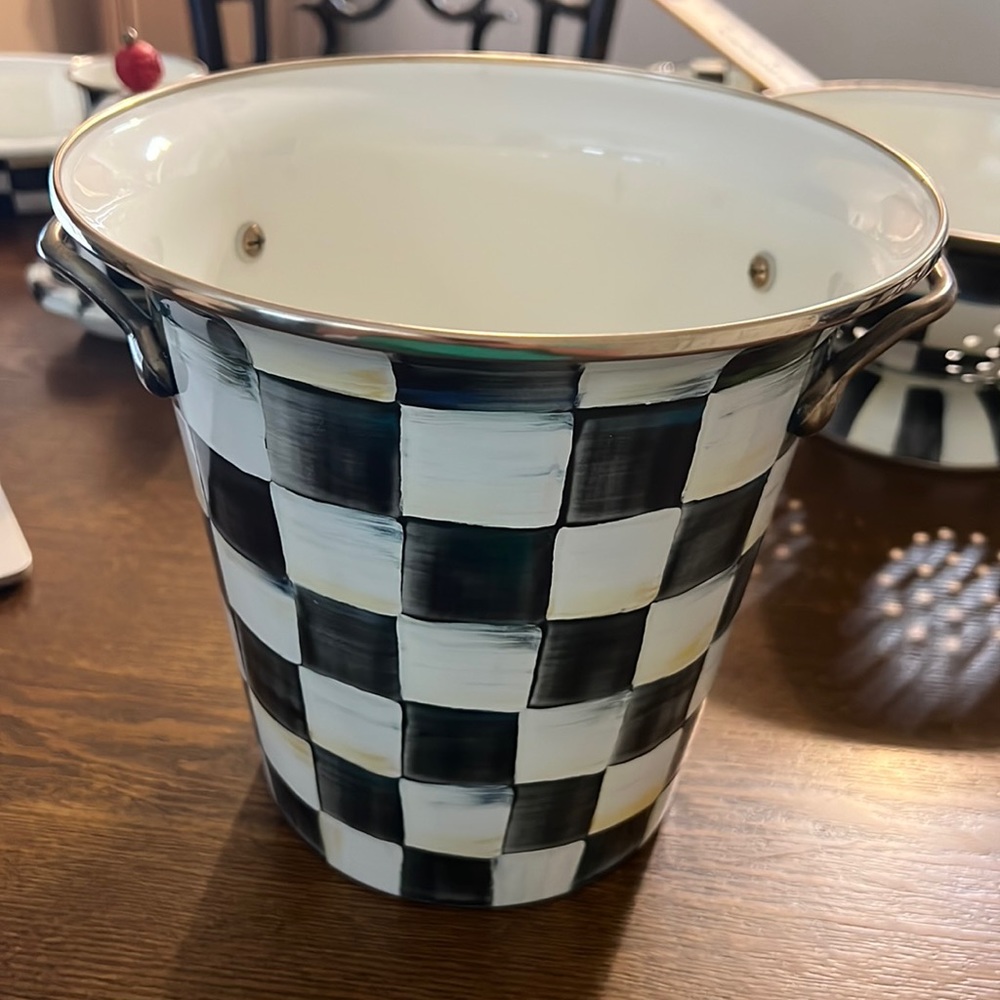 Mackenzie-Childs Courtly Check Enamel Wine Cooler